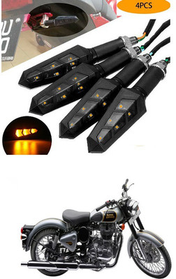 PECUNIA Front, Rear LED Indicator Light for Royal Enfield Classic 500(Yellow)