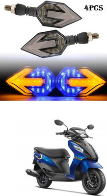 PECUNIA Front, Rear LED Indicator Light for Suzuki Lets(White, Amber)
