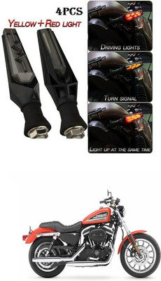 PECUNIA Front, Rear LED Indicator Light for Universal For Bike(Yellow)