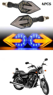 PECUNIA Front, Rear LED Indicator Light for Royal Enfield Thunder Bird 350(White, Amber)