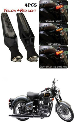 PECUNIA Front, Rear LED Indicator Light for Royal Enfield Classic 500(Yellow)