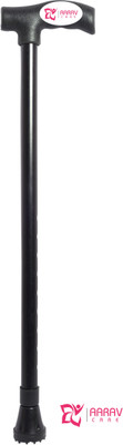 AARAV CARE Walking Stick Black Single Leg Height Adjustable For Old Men & Women Walking Stick