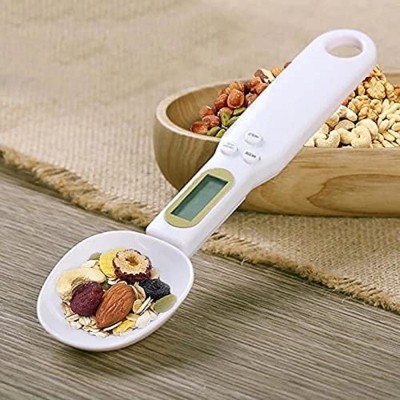 Misaki Kitchen Digital Spoon Weighing Scale 500g/0.1g with plasitc ABS,Color:White Weighing Scale(White)