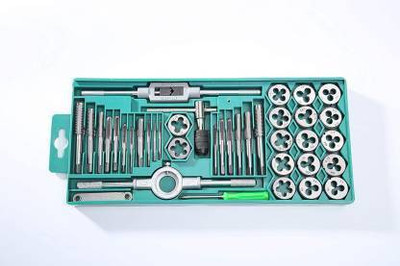 uptodatetools 40pcs Tap and Die Set Metric Wrench Threading Tool In Box Single Sided Socket Wrench(Pack of 1)
