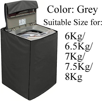 Declooms Top Loading Washing Machine  Cover(Width: 61 cm, Grey)