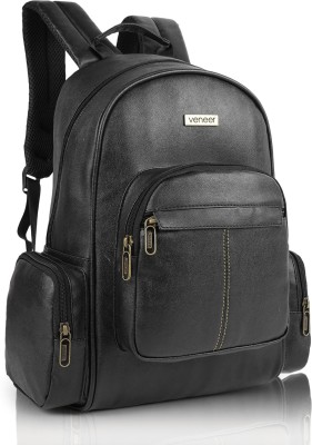 Veneer PU Leather Mini Casual Backpack Bags For School, College, Tuition, office Bag 22 L Laptop Backpack(Black)