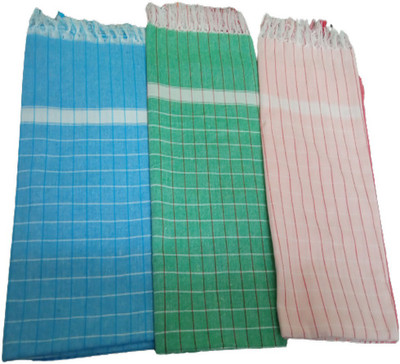 Cotton colors Cotton 250 GSM Bath Gamcha Set(Pack of 3)