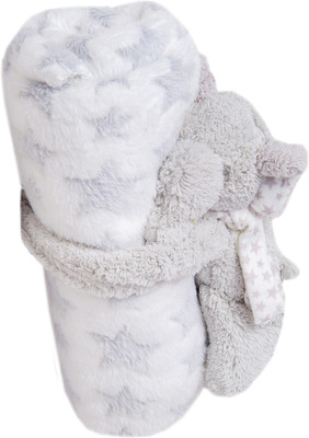 Baby Moo Self Design Single AC Blanket for  AC Room(Polyester, Grey)