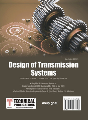 Design of Transmission Systems for SPPU 19 Course (TE - SEM VI - MECH. - 302051)(Paperback, ANUP GOEL)