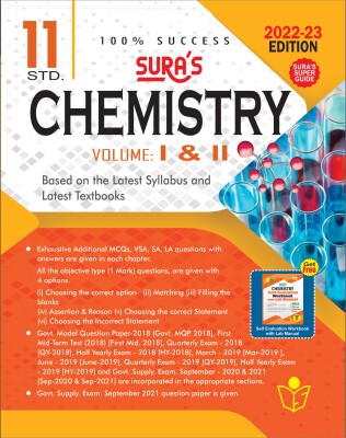 SURA`S 11th Standard Chemistry (VOL I and II) Guide For English Medium 2022-23 Latest Edition - Based on the Updated New Textbook 2022(Paperback, A panel of Authors)