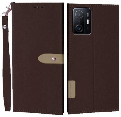 Wynhard Flip Cover for Mi 11T Pro 5G(Brown, Grip Case, Pack of: 1)