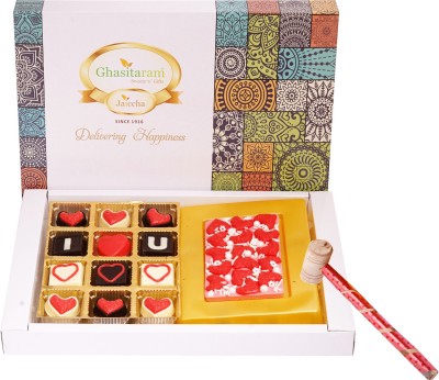 Jaiccha Valentines Chocolate-Heart Pops Chocolate Bark with ILU Chocolates Combo(280g)