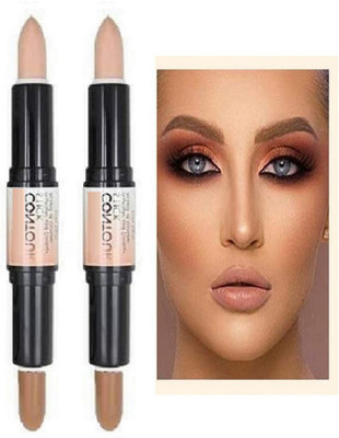 ADJD Highlighter Sticks Contour Cosmetics Cream Concealer 3D Face Body Shaping Double Ended Highlight Stick Concealer(Beige, 8 g)
