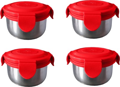 Prosila Steel Utility Container  - 300 ml(Pack of 4, Red)