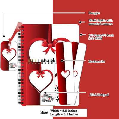 epheriwala I Love You Fatma A5 Diary Ruled 140 Pages(Red)