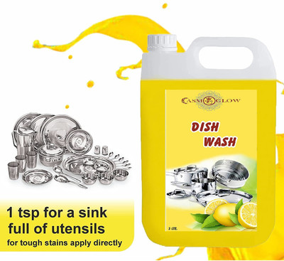 casmoglow dishwash liquid Lemon,Anti-Bacterial Disinfectant Dish & Utensil cleaning gel Dish Cleaning Gel(LEMON, 5 L)