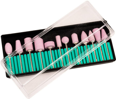 AY HAND TOOLS AND POWER TOOLS 12pcs Scrub Stone Nail Art Drill Bit Set Bit 3/32 Grinding Sanding Head Bits Manicure Tools Pedicure Kit 2.35