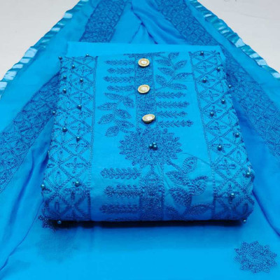 ngiva Cotton Blend Embroidered Kurta & Churidar Material