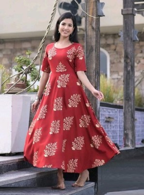 Kapil Fashion Flared/A-line Gown(Red)