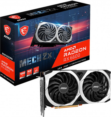 MSI AMD Radeon Radeon RX 6600 MECH 2X 8G 8 GB GDDR6 Graphics Card(Black)