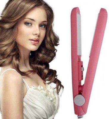 NerveNINJA Mini Hair straightener for Women Beauty Professional curler crimper Flat Iron Hair Straightener(Pink)