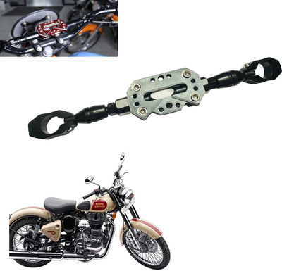 Vagary CNC Adjustable Vibration Rod Handlebar Cross Bar for Royal Enfield Classic 350 Clip-on Handle Bar(Black, Silver)