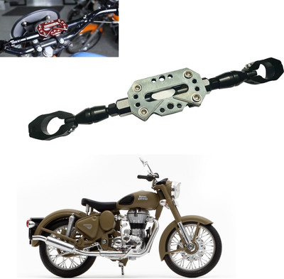 Vagary CNC Adjustable Motorcycle Handlebar Cross Bar For Royal Enfield Desert Storm Clip-on Handle Bar(Silver, Black)