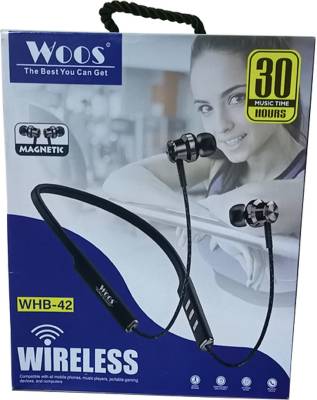 WOOS WHB-42 Nice Series IPX4 Neckband with 30 Hours Battery Backup Bluetooth Headset