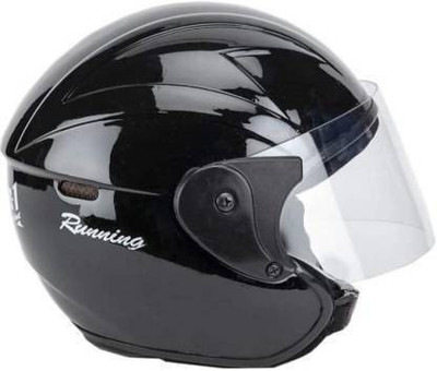 aggregor BLACK NANO HALF FACE MOTOR BIKEK HELMET Motorbike Helmet(Black)