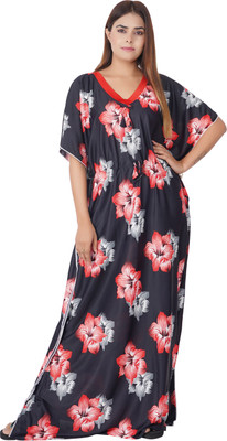 REN STAR Printed Satin Blend Women Kaftan