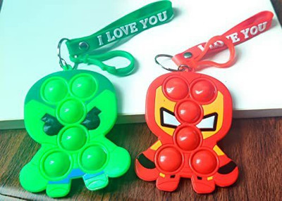 Tera13 Unicorn Key Ring Key Ring for Kids Pop It Fidget Toys ,Push Pop Bubble Fidget Key Chain