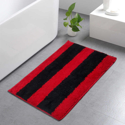 HIDECOR Microfiber Bathroom Mat(Red, Medium)