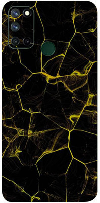 LAMHA Realme C17 Mobile Skin(Ultra Super Black Abstract High Matte Finish.)