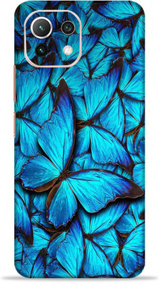 OggyBaba Xiaomi 11 Lite NE, Skin Guard, An Elegant Mobile Skin(Blue Butterfly Multicolor Skin With Ultra Matte Finish)