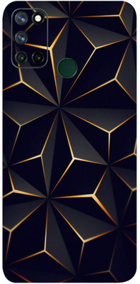 LAMHA Realme C17 Mobile Skin(Ultra Super Black Abstract Shape High Matte Finish.)
