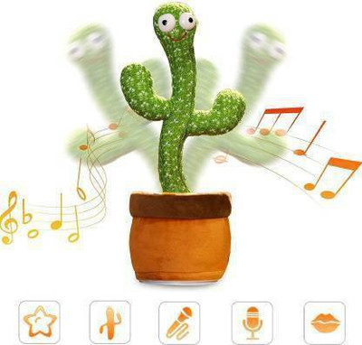 Onshhm Dancing Cactus Talking Toy, Cactus Plush Toy(Multicolor)
