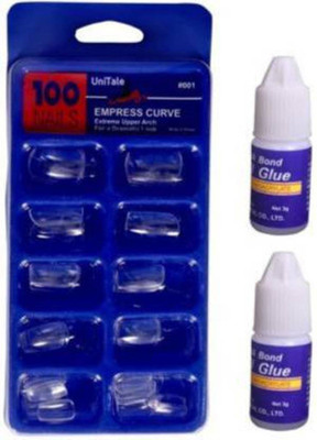 shakya enterprise 100 NAILS WITH 2 GLUE 3ML(BLUE)
