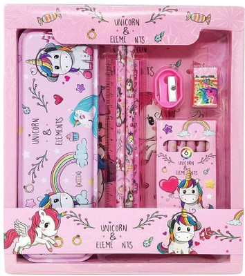 BOXOT IMPEX Unicorn Stationary Kit for Boys & Girls- Stationary Kit Set for Birthday Gift Geometry Box(Pink)