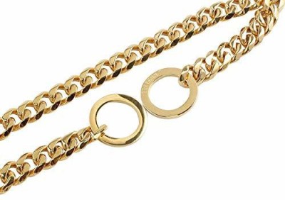 Woofy Heavy Duty Dog Training Collar Chain, Brass Collar for Medium Size Plain Dog Collar Charm(Golden, Round)