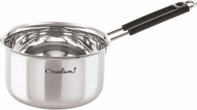 NEELAM Stainless Steel Size 10 (18G) Patti Wire Handle Sauce Pan 14.5 cm diameter 1.3 L capacity(Stainless Steel)