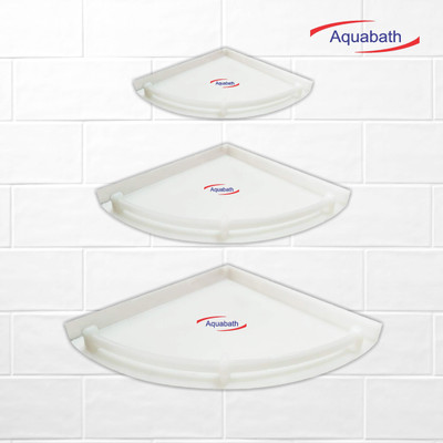 Aquabath Aquabath Unbreakable Multipurpose Corner Set of 3/Plastic Wall Shelf Plastic Wall Shelf(Number of Shelves - 3, White)