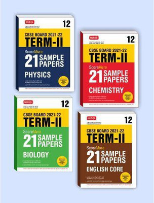 MTG Score More 21 Sample Papers Term 2, Class 12 Based On Latest Sample Paper, Blueprint And Marking Scheme Released By CBSE Exam 2022 (Set Of 4 Books) - Physics, Chemistry, Biology & English(Paperback, MTG Editorial Board)