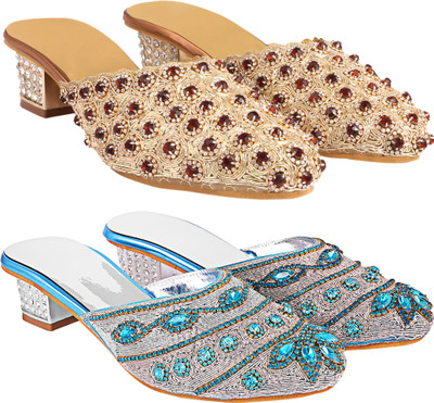 Zionk Women Heels(Multicolor , 13)