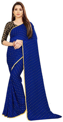 AVOJEE Woven Banarasi Chiffon Saree(Blue)