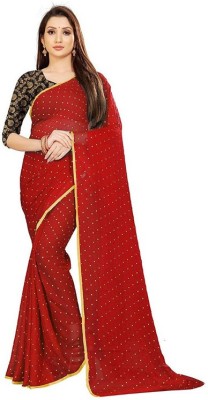 JiproStore Printed Daily Wear Chiffon Saree(Maroon)