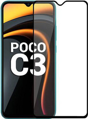 SM Styles Edge To Edge Tempered Glass for Poco C3(Pack of 1)