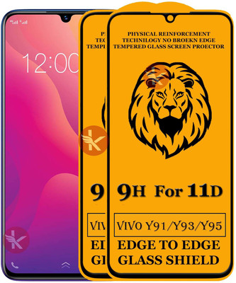 Kreatick Tempered Glass Guard for VIVO-Y91 Edge to Edge Tempered Glass(Pack of 2)