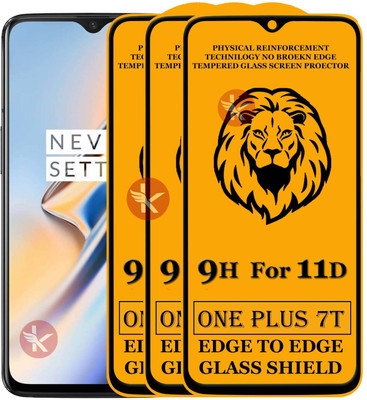 Kreatick Tempered Glass Guard for ONEPLUS-7T Edge to Edge Tempered Glass(Pack of 3)