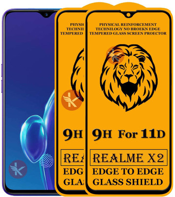 Kreatick Edge To Edge Tempered Glass for REALME X2(Pack of 2)
