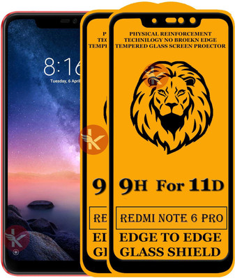 Kreatick Edge To Edge Tempered Glass for Mi Redmi Note 6 Pro(Pack of 2)